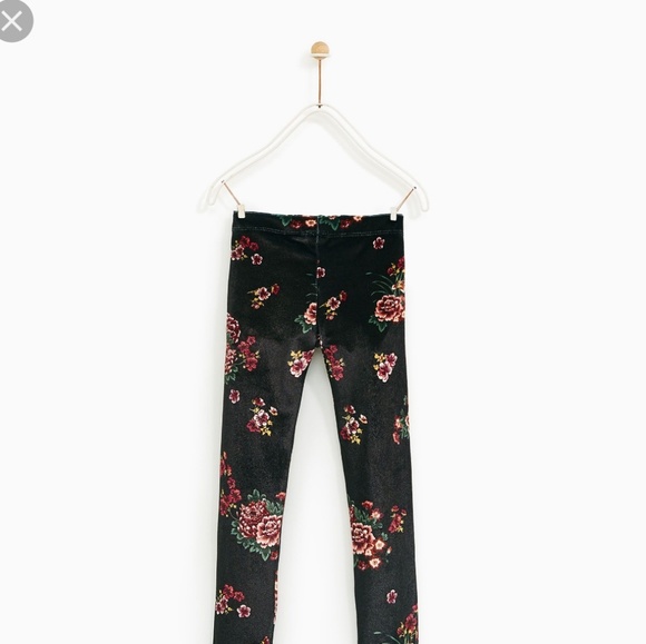 Zara Other - Zara Velvet Floral Legging